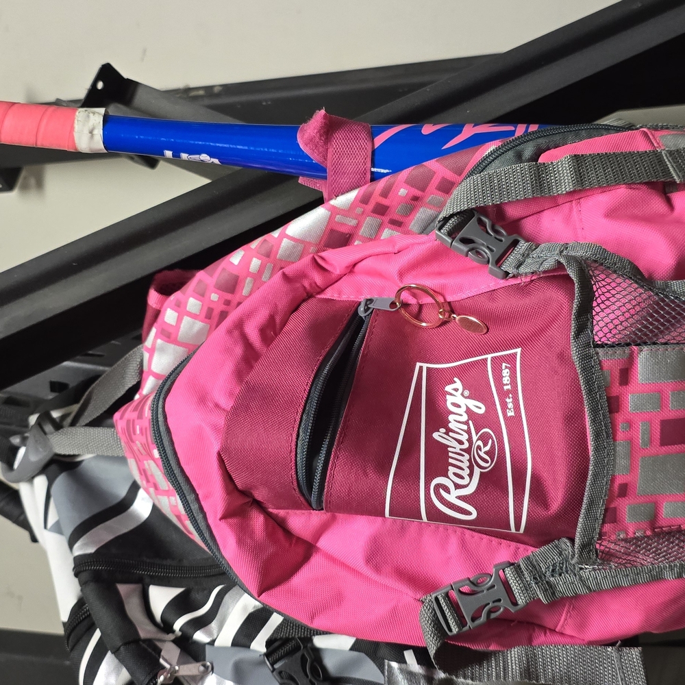 Rawlings Pink and Gray Sports Backpack